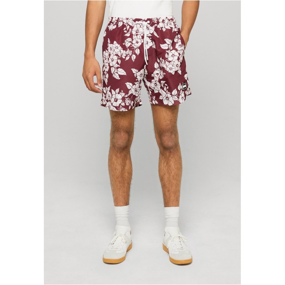 Urban Classics - Pattern Zwemshorts - Rood/Wit